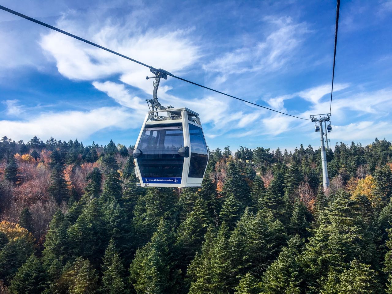 Bursa Teleferik kabinleri Uludağ üzerinde
